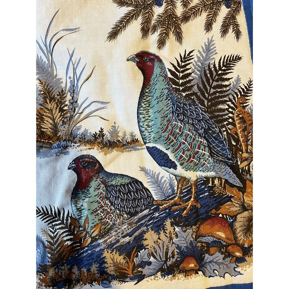 Vintage Pheasant Birds Mushrooms Pillow Covers Throw Accent Fall 15 x 15 - Picture 5 of 5